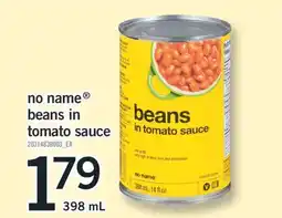 Fortinos NO NAME BEANS IN TOMATO SAUCE, 398 mL offer