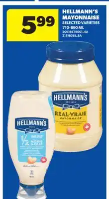 Real Canadian Superstore HELLMANN'S MAYONNAISE, 710-890 ML offer