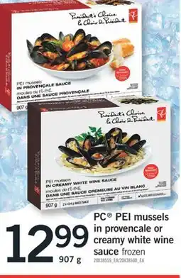 Fortinos PC PEI MUSSELS IN PROVENCALE OR CREAMY WHITE WINE SAUCE, 907 G offer