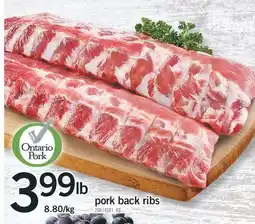 Fortinos PORK BACK RIBS offer