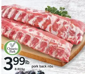 Fortinos PORK BACK RIBS offer