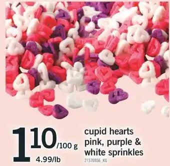 Fortinos CUPID HEARTS PINK, PURPLE & WHITE SPRINKLES offer