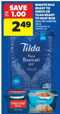 Real Canadian Superstore MINUTE RICE READY TO SERVE OR TILDA READY TO HEAT RICE250 G offer