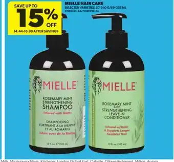 Real Canadian Superstore MIELLE HAIR CARE, 57-340 G/59-355 ML offer