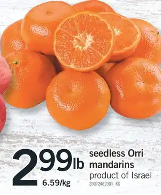 Fortinos SEEDLESS ORRI MANDARINS offer