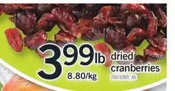 Fortinos DRIED CRANBERRIES offer