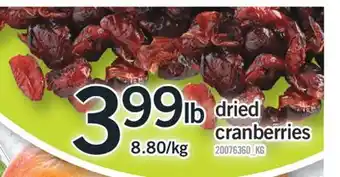 Fortinos DRIED CRANBERRIES offer