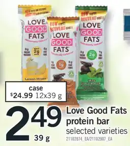 Fortinos LOVE GOOD FATS PROTEIN BAR, 39 G offer