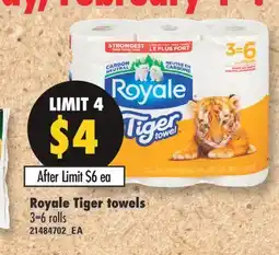 Fortinos ROYALE TIGER TOWELS 3=6 ROLLS offer