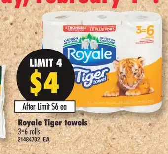 Fortinos ROYALE TIGER TOWELS 3=6 ROLLS offer