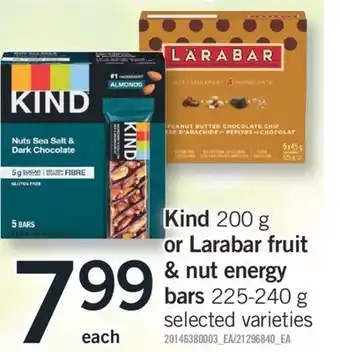 Fortinos KIND 200 G OR LARABAR FRUIT & NUT ENERGY BARS 225-240 G offer