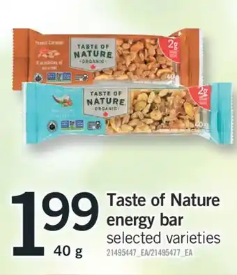 Fortinos TASTE OF NATURE ENERGY BAR, 40 G offer