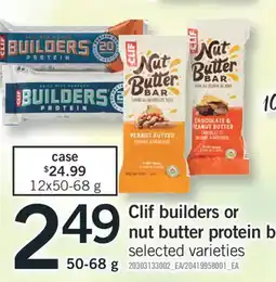 Fortinos CLIF BUILDERS OR NUT BUTTER PROTEIN BAR, 650-907 g offer