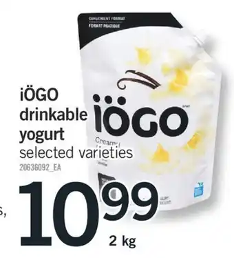 Fortinos IÖGO DRINKABLE YOGURT, 2 KG offer