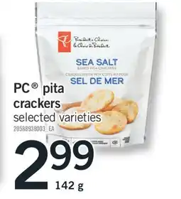 Fortinos PC PITA CRACKERS, 142 G offer