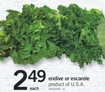 Fortinos ENDIVE OR ESCAROLE offer