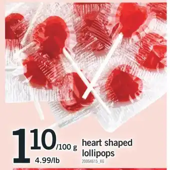 Fortinos HEART SHAPED LOLLIPOPS offer