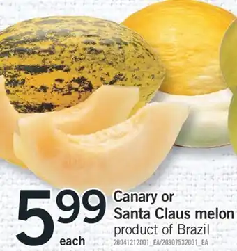 Fortinos CANARY OR SANTA CLAUS MELON offer