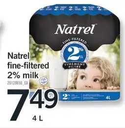 Fortinos NATREL FINE-FILTERED 2% MILK, 4 L offer