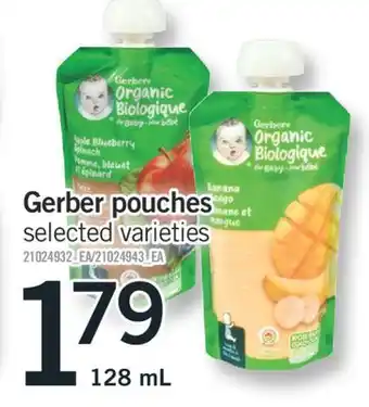 Fortinos GERBER POUCHES, 128 ML offer