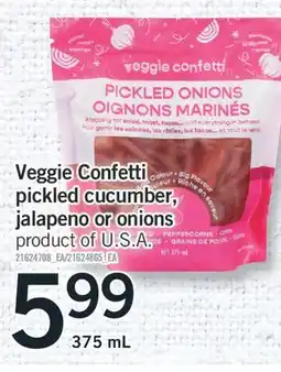 Fortinos VEGGIE CONFETTI PICKLED CUCUMBER, JALAPENO OR ONIONS, 375 ML offer