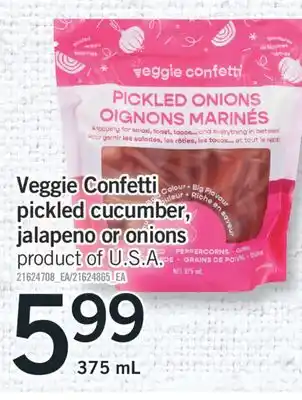 Fortinos VEGGIE CONFETTI PICKLED CUCUMBER, JALAPENO OR ONIONS, 375 ML offer