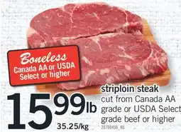 Fortinos STRIPLOIN STEAK offer