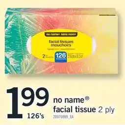 Fortinos NO NAME FACIAL TISSUE, 126'S offer