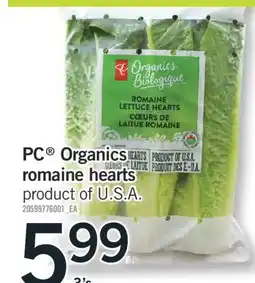 Fortinos PC ORGANICS ROMAINE HEARTS, 3's offer