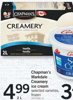 Fortinos CHAPMAN'S MARKDALE CREAMERY ICE CREAM, 2 L offer