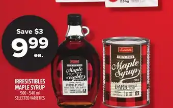 Metro IRRESISTIBLES MAPLE SYRUP 500-540 ML offer