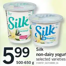 Fortinos SILK NON-DAIRY YOGURT, 500-650 G offer