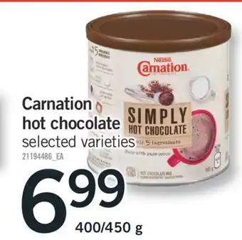 Fortinos CARNATION HOT CHOCOLATE, 400/450 G offer