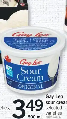 Fortinos GAY LEA SOUR CREAM, 500 ML offer