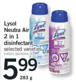 Fortinos LYSOL NEUTRA AIR IN 2 IN 1 DISINFECTANT, 283 g offer