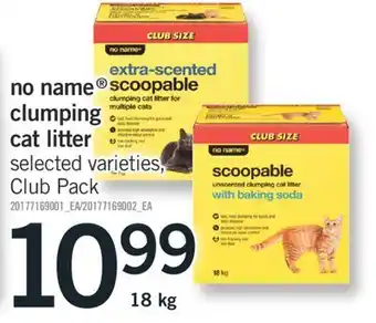 Fortinos NO NAME CLUMPING CAT LITTER offer