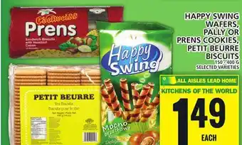 Food Basics HAPPY SWING WAFERS, PALLY OR PRENS COOKIES, PETIT BEURRE BISCUITS offer