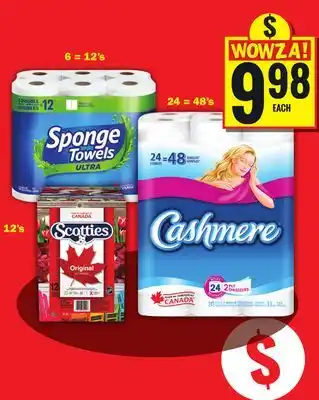 Food Basics Sponge Towels, Cashmere, Scotties Paper Towels offer