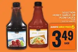 Food Basics SELECTION HONEY GARLIC OR PLUM SAUCE offer