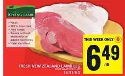 Food Basics FRESH NEW ZEALAND LAMB LEG offer