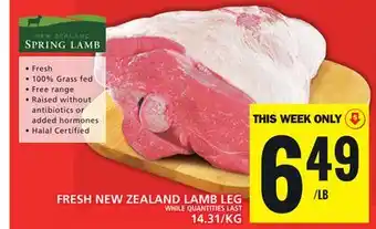 Food Basics FRESH NEW ZEALAND LAMB LEG offer