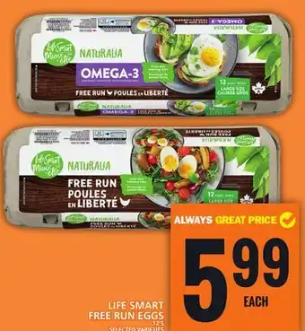 Food Basics LIFE SMART FREE RUN EGGS offer