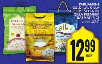 Food Basics PARLIAMENT GOLD, LAL QILLA SUPREME SELLA OR QILLA PREMIUM BASMATI RICE offer