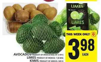 Food Basics AVOCADOS OR LIMES OR KIWIS offer