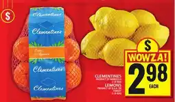 Food Basics CLEMENTINES OR LEMONS offer