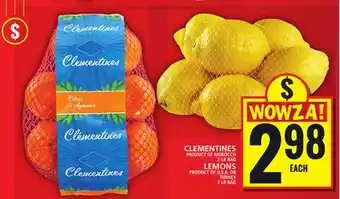 Food Basics CLEMENTINES OR LEMONS offer