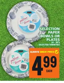 Food Basics SELECTION PAPER BOWLS OR PLATES offer