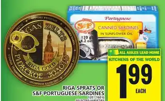 Food Basics RIGA SPRATS OR S&F PORTUGUESE SARDINES offer