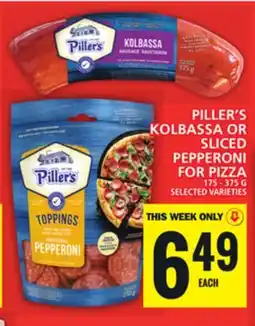 Food Basics PILLER'S KOLBASSA OR SLICED PEPPERONI FOR PIZZA offer