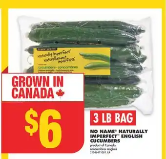 No Frills NO NAME NATURALLY IMPERFECT ENGLISH CUCUMBERS, 3 LB BAG offer